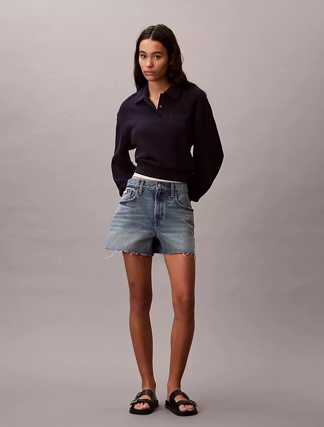 Relaxed CK One Polo Sweatshirt Relaxed CK One Polo Sweatshirt