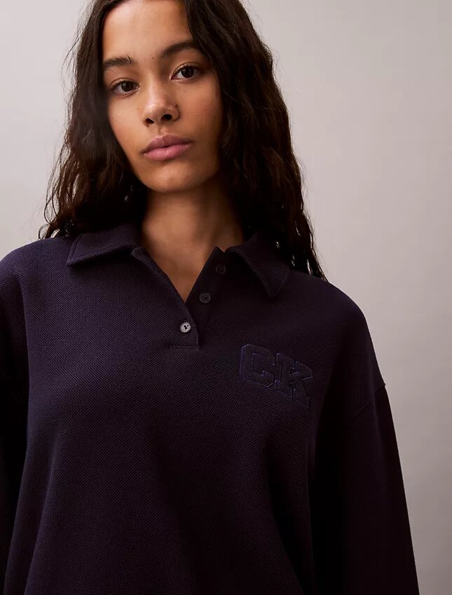 Relaxed CK One Polo Sweatshirt Relaxed CK One Polo Sweatshirt
