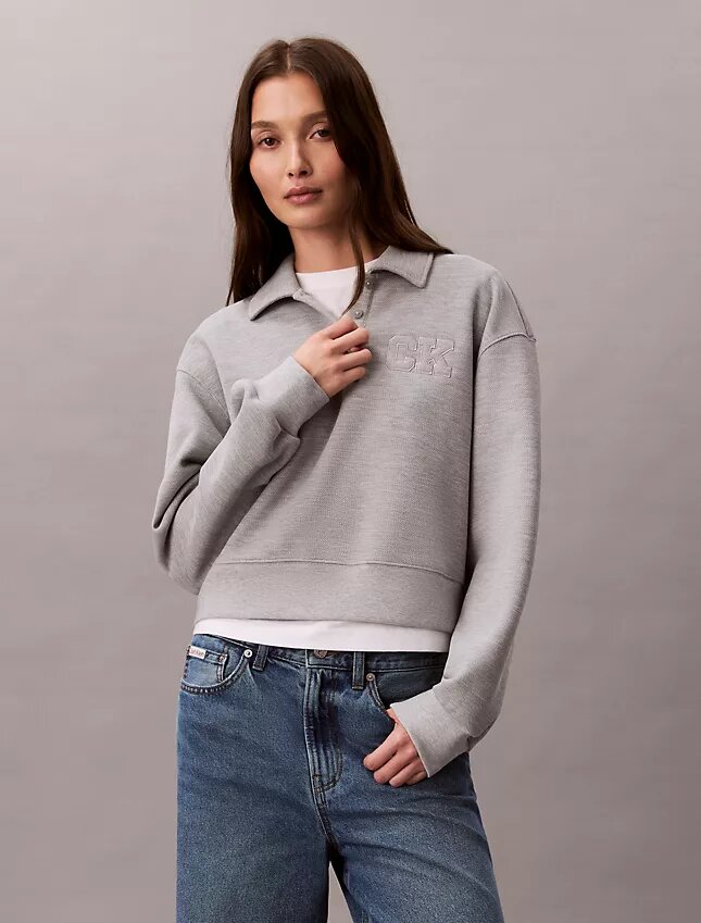 Relaxed CK One Polo Sweatshirt Relaxed CK One Polo Sweatshirt