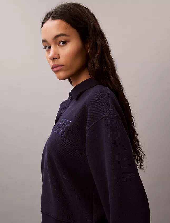 Relaxed CK One Polo Sweatshirt Relaxed CK One Polo Sweatshirt