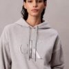 Relaxed-Hoodie mit Pailletten-Monogramm aus Fleece