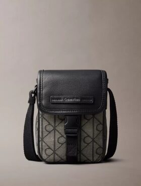 Reporter-Tasche mit Emblem-Jacquard
