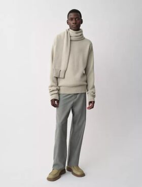 Rex-Kaschmir-Pullover mit Ärmelschal