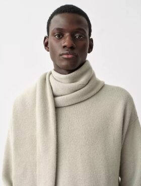 Rex-Kaschmir-Pullover mit Ärmelschal