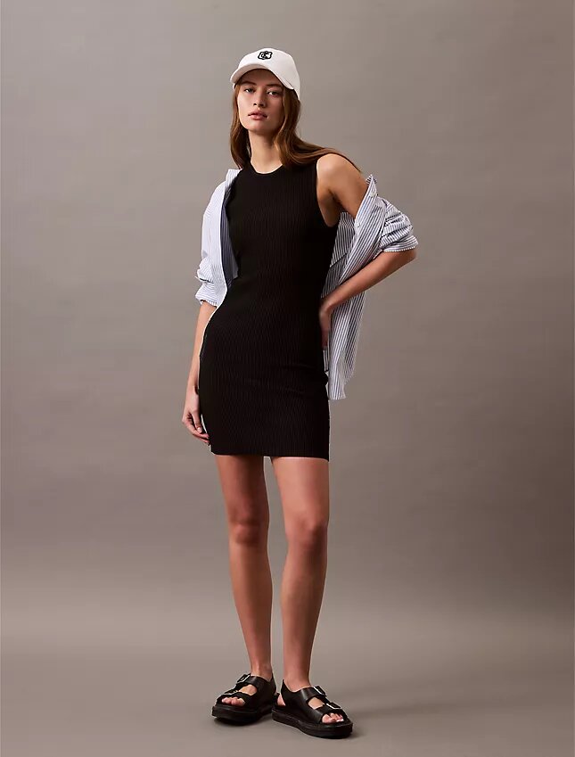 Ripp-Minikleid ohne Ärmel Ripp-Minikleid ohne Ärmel