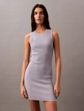 Ripp-Minikleid ohne Ärmel