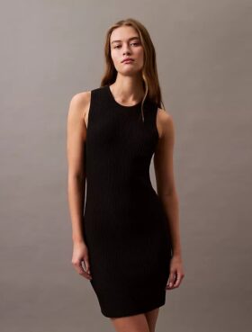 Ripp-Minikleid ohne Ärmel