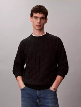 Ripppullover mit durchgehendem Emblem-Logo Ripppullover mit durchgehendem Emblem-Logo