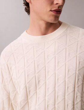 Ripppullover mit durchgehendem Emblem-Logo Ripppullover mit durchgehendem Emblem-Logo