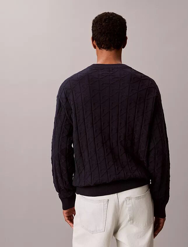 Ripppullover mit durchgehendem Emblem-Logo Ripppullover mit durchgehendem Emblem-Logo