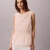 Ärmellose Bluse aus Baumwollpopeline Ärmellose Bluse aus Baumwollpopeline