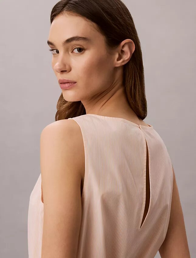 Ärmellose Bluse aus Baumwollpopeline Ärmellose Bluse aus Baumwollpopeline