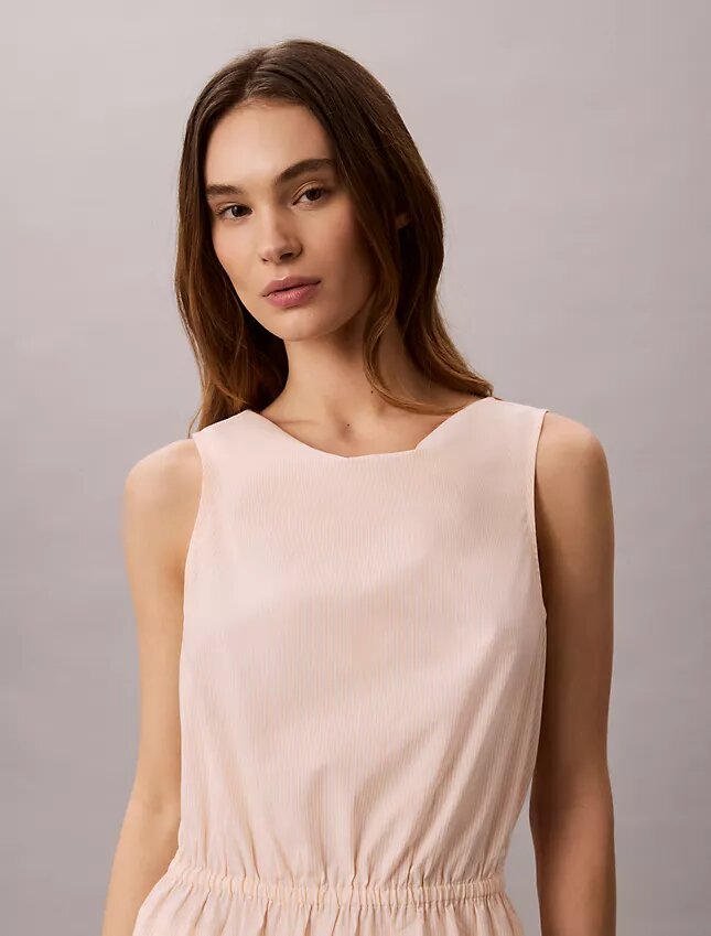 Ärmellose Bluse aus Baumwollpopeline Ärmellose Bluse aus Baumwollpopeline