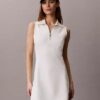 Ärmelloses Kleid aus French Terry mit 1/4-Reißverschluss Ärmelloses Kleid aus French Terry mit 1/4-Reißverschluss