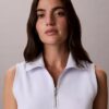 Ärmelloses Kleid aus French Terry mit 1/4-Reißverschluss Ärmelloses Kleid aus French Terry mit 1/4-Reißverschluss