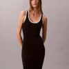 Ärmelloses Kleid mit Colour-Block-Besatz