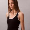 Ärmelloses Kleid mit Colour-Block-Besatz
