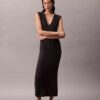 Ärmelloses Midi-Strickkleid