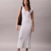 Ärmelloses Midi-Strickkleid