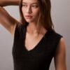 Ärmelloses Midi-Strickkleid