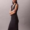 Ärmelloses Midi-Strickkleid