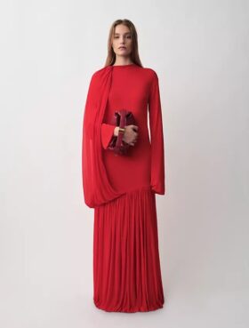 Sara Drapiertes Abendkleid Sara Drapiertes Abendkleid