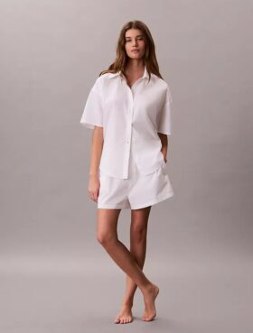 Schlafshorts aus Baumwollpopeline Schlafshorts aus Baumwollpopeline