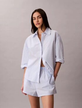 Schlafshorts aus Baumwollpopeline