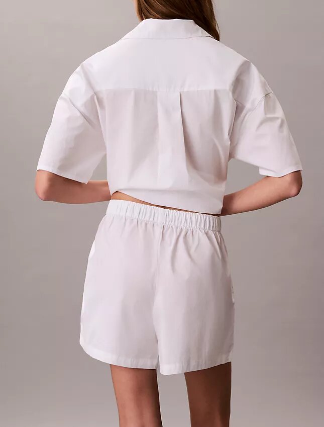 Schlafshorts aus Baumwollpopeline Schlafshorts aus Baumwollpopeline