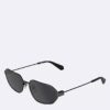 Schlanke Sonnenbrille aus Metall in modifizierter Rechteckform