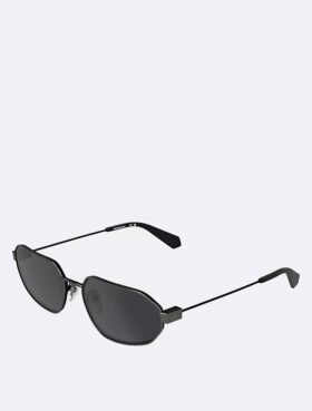 Schlanke Sonnenbrille aus Metall in modifizierter Rechteckform Schlanke Sonnenbrille aus Metall in modifizierter Rechteckform