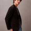 Schmal geschnittener Blazer aus Wollgabardine