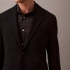Schmal geschnittener Blazer aus Wollgabardine