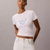 Schmal geschnittenes T-Shirt mit gestuftem Logo-Print