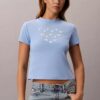 Schmal geschnittenes T-Shirt mit gestuftem Logo-Print Schmal geschnittenes T-Shirt mit gestuftem Logo-Print