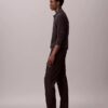 Schmale, konisch zulaufende Chino-Hose aus Baumwollsatin