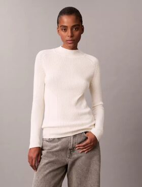 Schmaler Pullover aus Baumwollripp