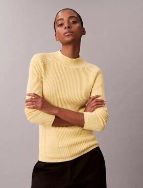 Schmaler Pullover aus Baumwollripp Schmaler Pullover aus Baumwollripp