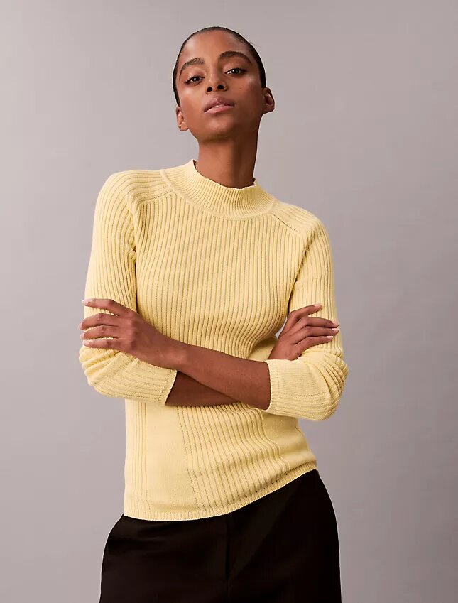 Schmaler Pullover aus Baumwollripp Schmaler Pullover aus Baumwollripp