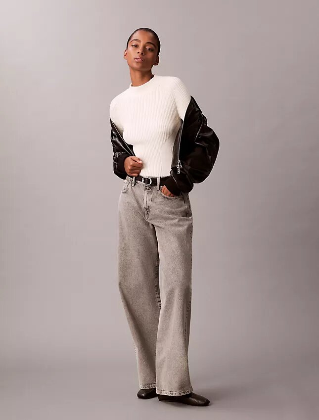 Schmaler Pullover aus Baumwollripp Schmaler Pullover aus Baumwollripp