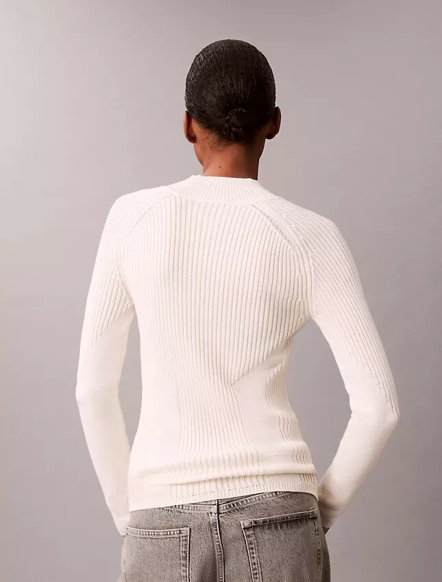 Schmaler Pullover aus Baumwollripp Schmaler Pullover aus Baumwollripp