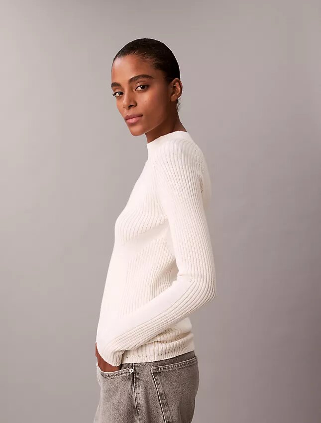 Schmaler Pullover aus Baumwollripp Schmaler Pullover aus Baumwollripp
