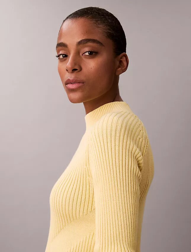 Schmaler Pullover aus Baumwollripp Schmaler Pullover aus Baumwollripp