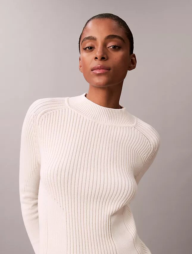 Schmaler Pullover aus Baumwollripp Schmaler Pullover aus Baumwollripp