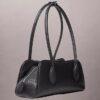 Schultertasche mit Emblem-Logo Schultertasche mit Emblem-Logo