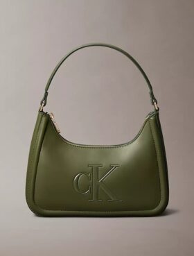 Schultertasche mit geprägtem Monogram