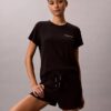 Set aus T-Shirt und Shorts aus Viskose-Baumwollmischung