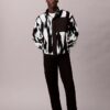 Sherpa-Jacke mit Print und lockerem Stehkragen
