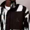 Sherpa-Jacke mit Print und lockerem Stehkragen