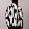 Sherpa-Jacke mit Print und lockerem Stehkragen